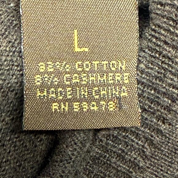 Sebastian Cooper Sweater Mens Cashmere Blend Large Brown Tan Argyle Preppy - Picture 9 of 10